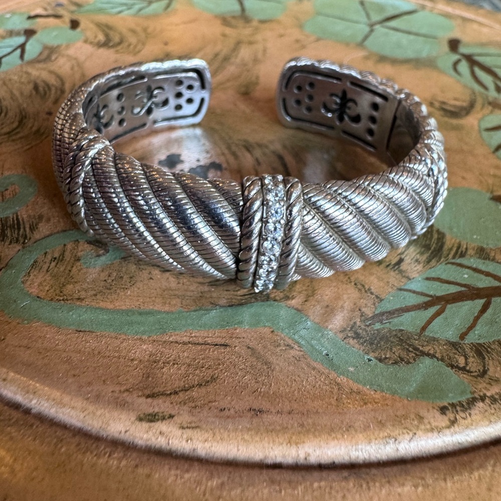 Silver Twisted Rope Cuff Bracelet